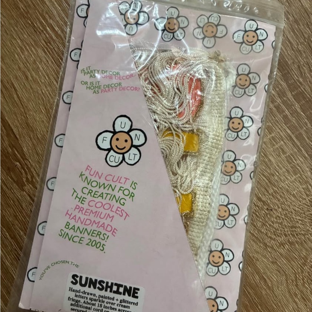Fun Cult Sunshine Party Banner - Orange and Yellow